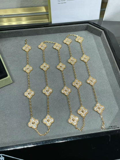 [Stellar Jewelry]CLOVER 20 MOTIFS FULL-DIAMOND NECKLACE