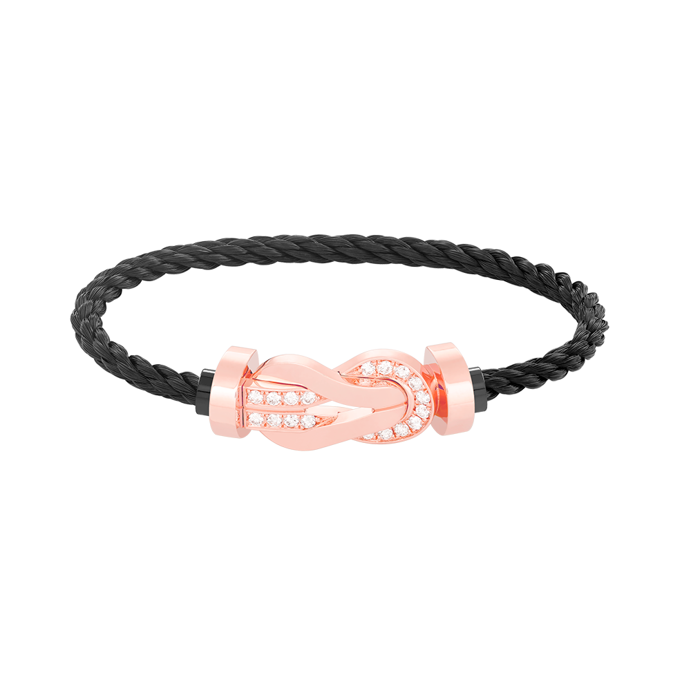 [Stellar Jewelry]CHANCE LARGE 8 FIGURE BUCKLE HALF DIAMOND BRACELET ROSE GOLD