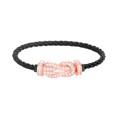 [Stellar Jewelry]CHANCE LARGE 8 FIGURE BUCKLE FULL DIAMOND BRACELET ROSE GOLD