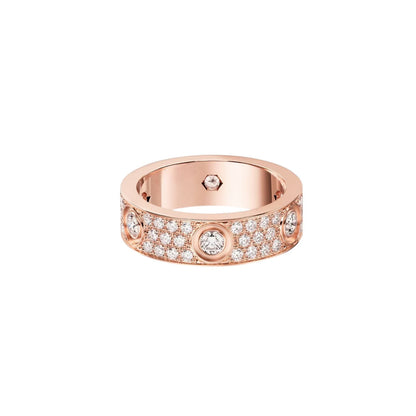 [Stellar Jewelry]LOVE 5.5MM FULL-PAVE 6-DIAMOND RING