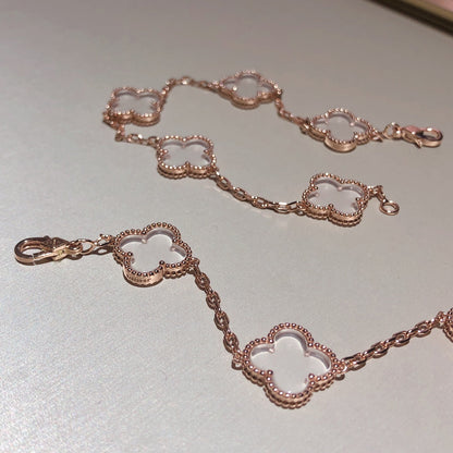 [Stellar Jewelry]CLOVER 5 MOTIF ROCK CRYSTAL BRACELET