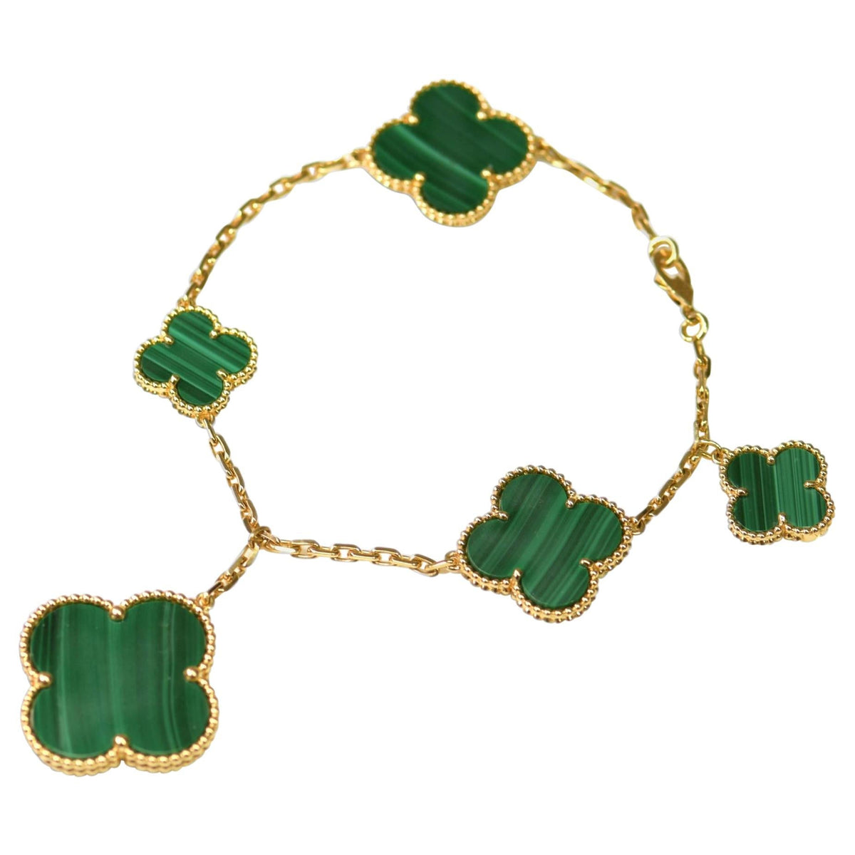 [Stellar Jewelry]MAGIC CLOVER MALACHITE GOLD BRACELET 5 MOTIFS