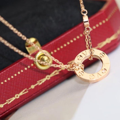 [Stellar Jewelry]LOVE NECKLACE ADJUSTABLE ROSE GOLD 2 DIAMOND