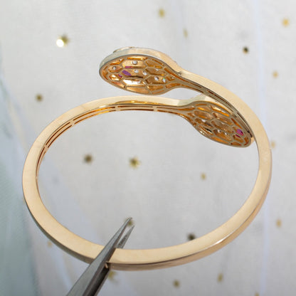 [Stellar Jewelry]SERPENTI BRACELET PINK GOLD DIAMOND DOUBLE SNAKE