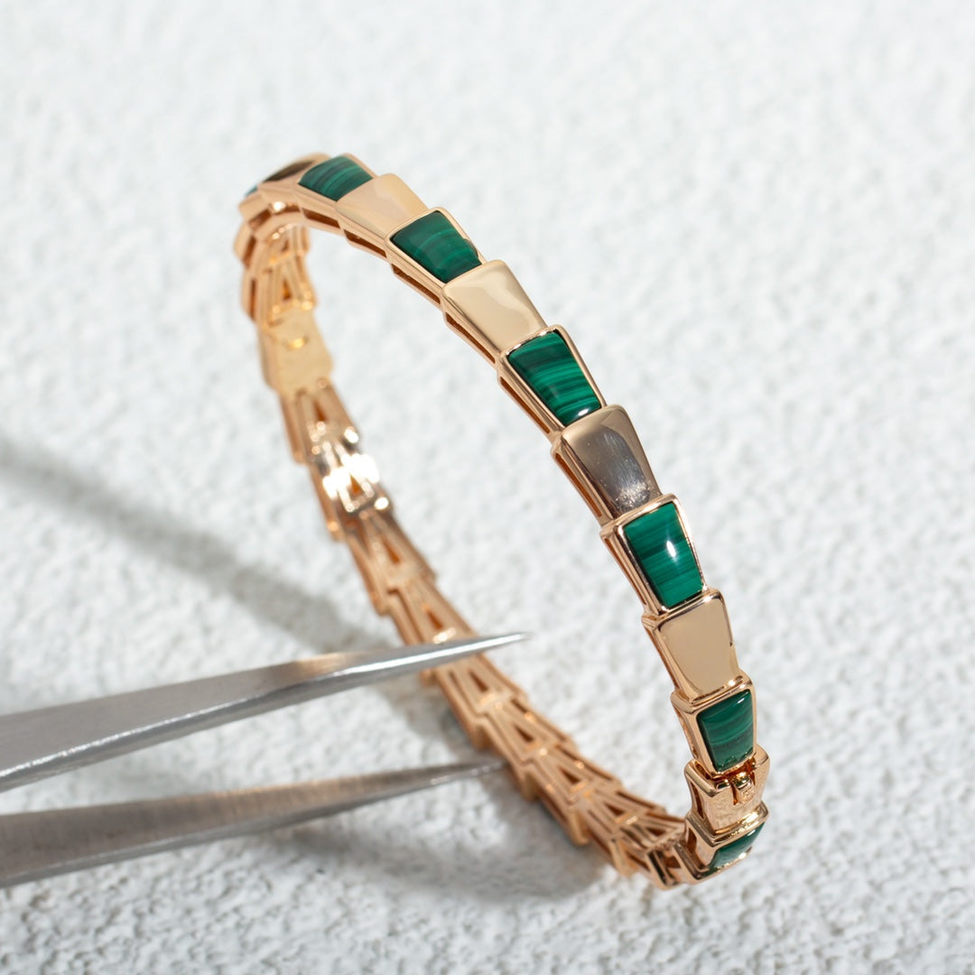 [Stellar Jewelry]SERPENTI BRACELET PINK GOLD MALACHITE