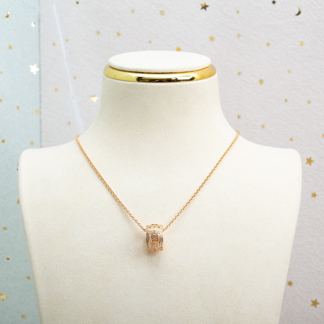 [Stellar Jewelry]PARENTESI NECKLACE PINK GOLD DIAMOND