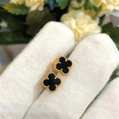 [Stellar Jewelry]CLOVER MINI 9.5MM BLACK MOP EARRINGS