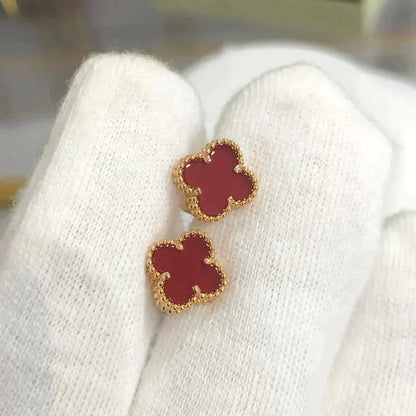 [Stellar Jewelry]CLOVER MINI 9.5MM CARNELIAN EARRINGS