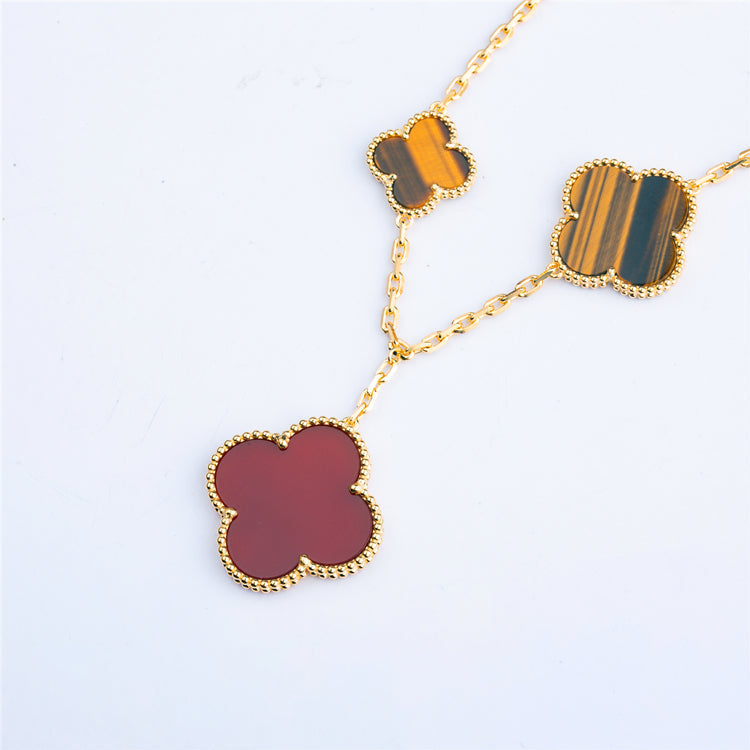 [Stellar Jewelry]CLOVER BRACELET 5 MOTIFS CARNELIAN TIGER EYE