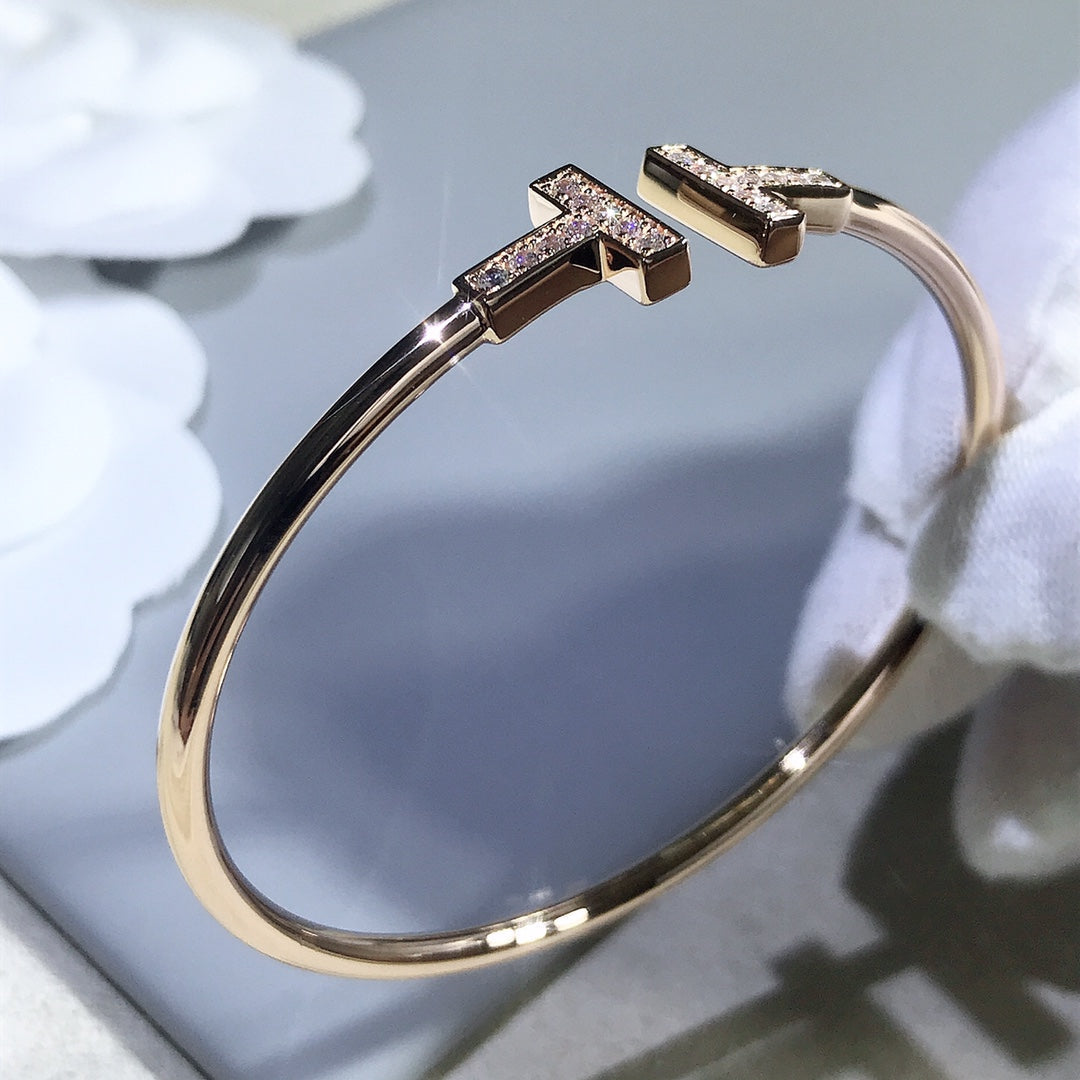 [Stellar jewels]T BRACELET PINK GOLD 1.8MM DIAMOND