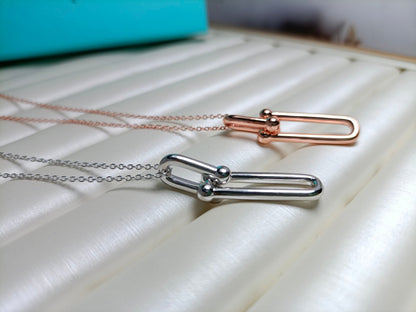 [Stellar jewels]HARDWEAR DROP DOUBLE LINK PEDANT NECKLACE