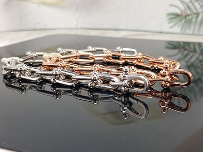 [Stellar jewels]HARDWEAR BRACELET PINK GOLD AND SILVER DIAMOND