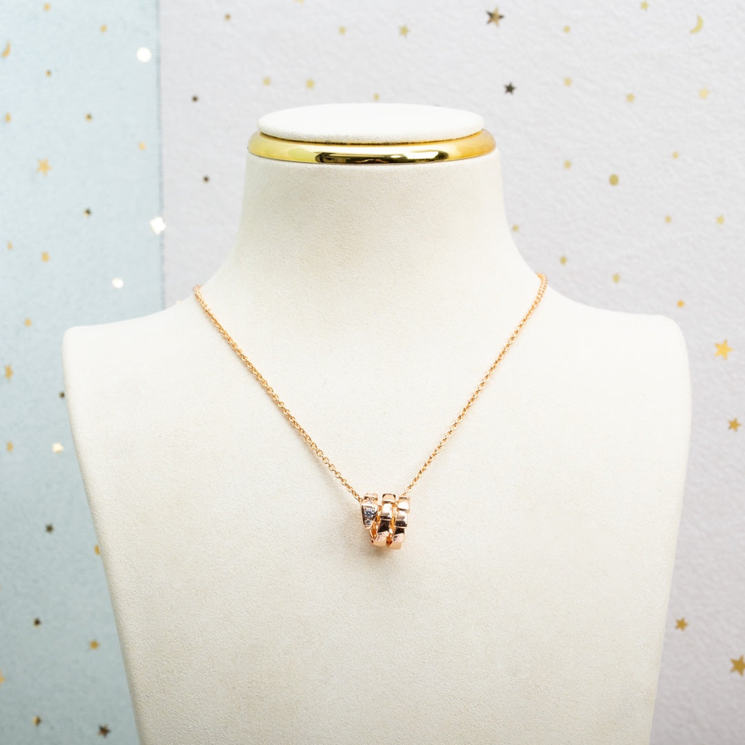 [Stellar Jewelry]SERPENTI PINK GOLD NECKLACE DIAMOND