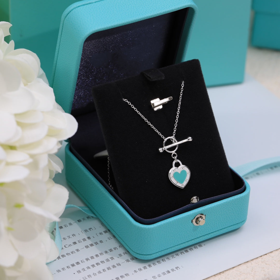 [Stellar jewels]DOUBLE HEART BLUE NECKLACE