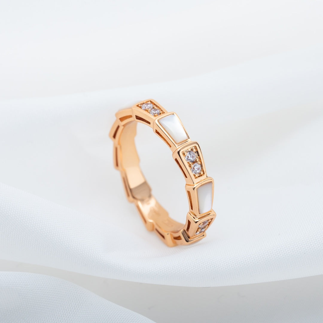[Stellar Jewelry]SERPENTI RING PINK GOLD DIAMOND MOP 3MM