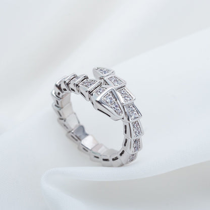 [Stellar Jewelry]SERPENTI RING SILVER DIAMOND PAVED 4MM