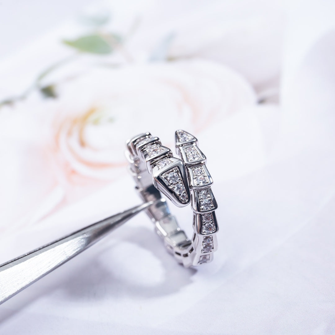 [Stellar Jewelry]SERPENTI RING SILVER DIAMOND PAVED 4MM