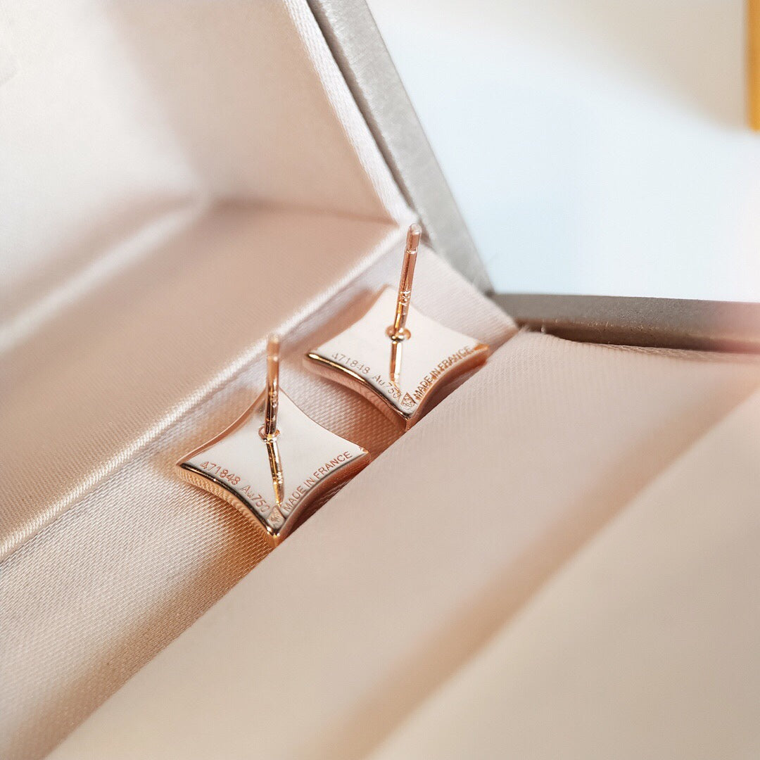 [Stellar Jewelry]STAR MOP PINK GOLD EARRINGS