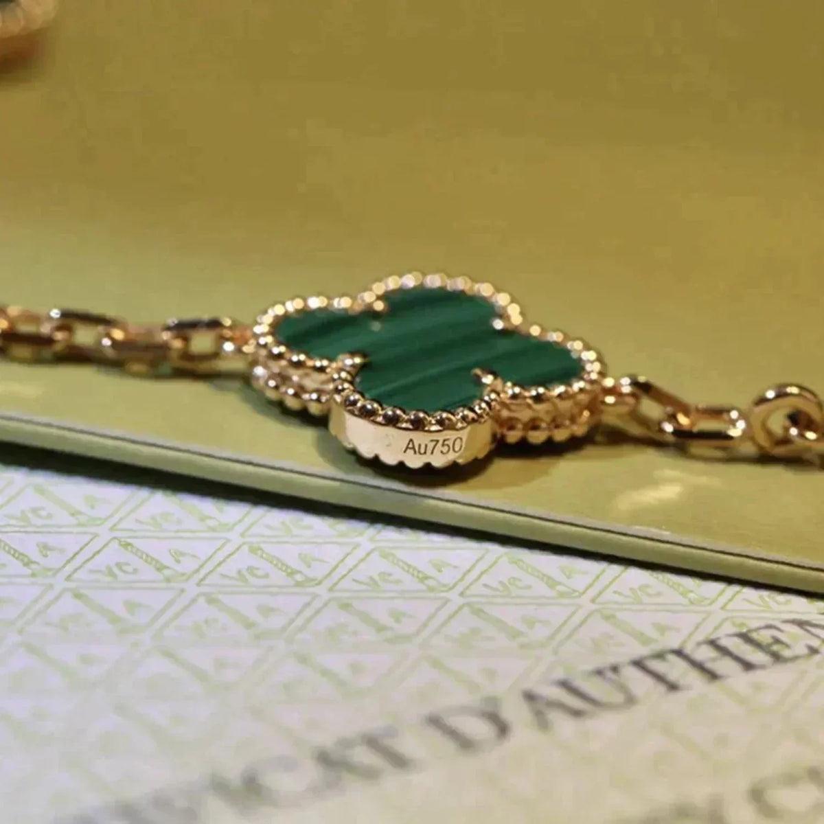 [Stellar Jewelry] CLOVER 5 MOTIF MALACHITE BRACELET COLLECTION