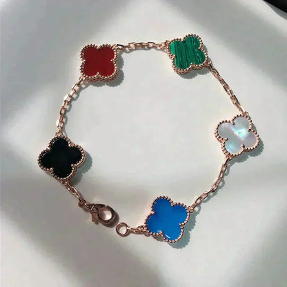 [Stellar Jewelry]CLOVER 5 MOTIFS MULTICOLOR BRACELET