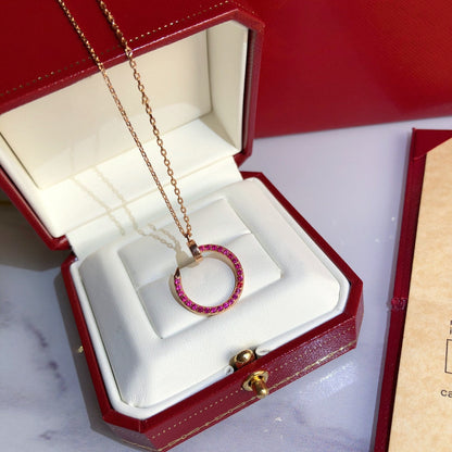 [Stellar Jewelry]JUSTE NECKLACE GOLD RED DIAMONDS