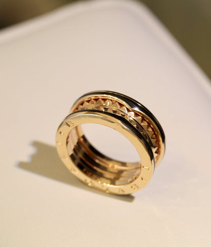 [Stellar Jewelry]ZERO 1 PINK GOLD BLACK CERAMIC RING