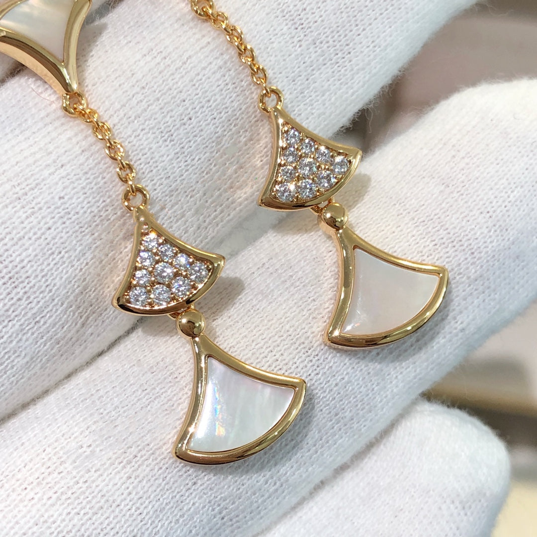 [Stellar Jewelry]DREAM EARRINGS 3 MOTIFS DIAMOND MOP PINK GOLD