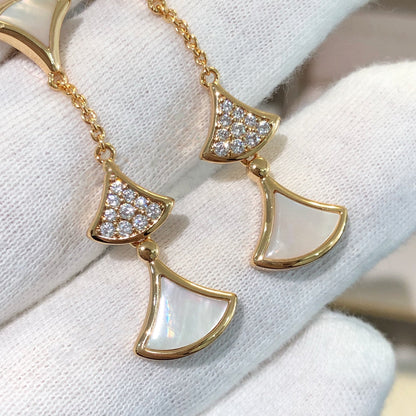 [Stellar Jewelry]DREAM EARRINGS 3 MOTIFS DIAMOND MOP PINK GOLD