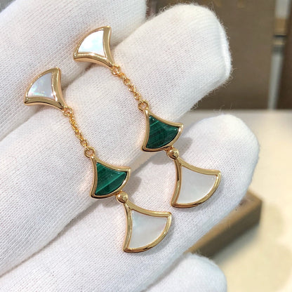 [Stellar Jewelry]DREAM EARRINGS 3 MOTIFS MALACHITE MOP PINK GOLD
