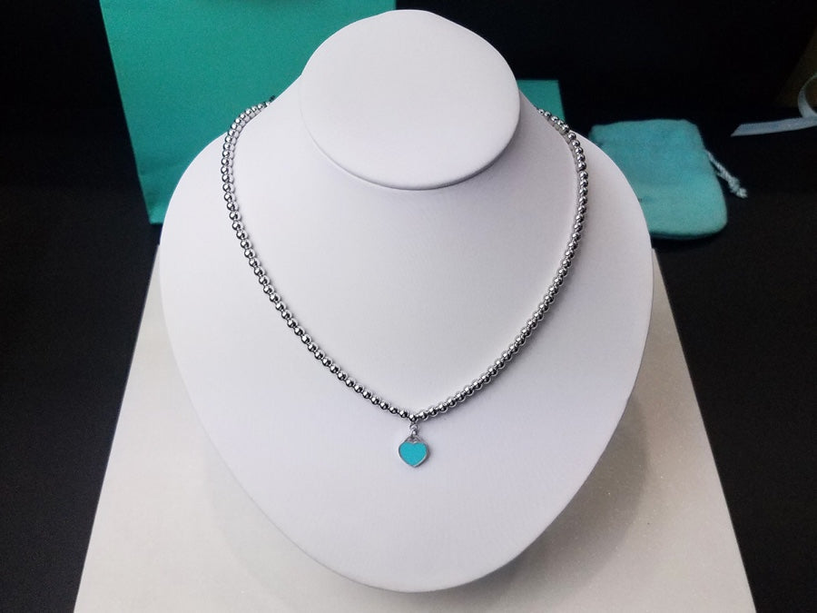 [Stellar jewels]HEART PEDANT SILVER BALL CHAIN NECKLACE