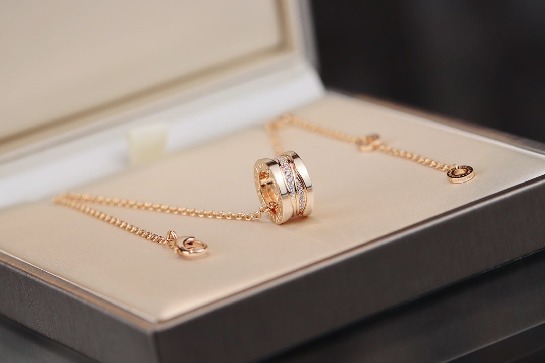 [Stellar Jewelry]ZERO 1 PINK GOLD DIAMOND NECKLACE