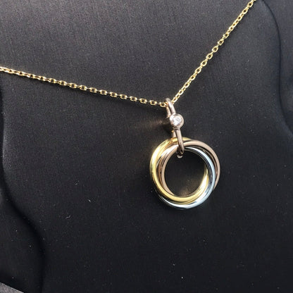[Stellar Jewelry]TRINITY SILVER GOLD PINK GOLD NECKLACE