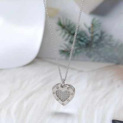 [Stellar jewels]HEART DIAMONDS PEDANT NECKLACE