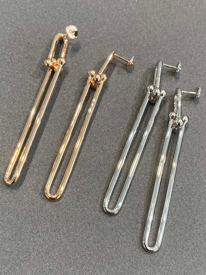 [Stellar jewels]HARDWEAR DOUBLE LONG LINK EARRINGS
