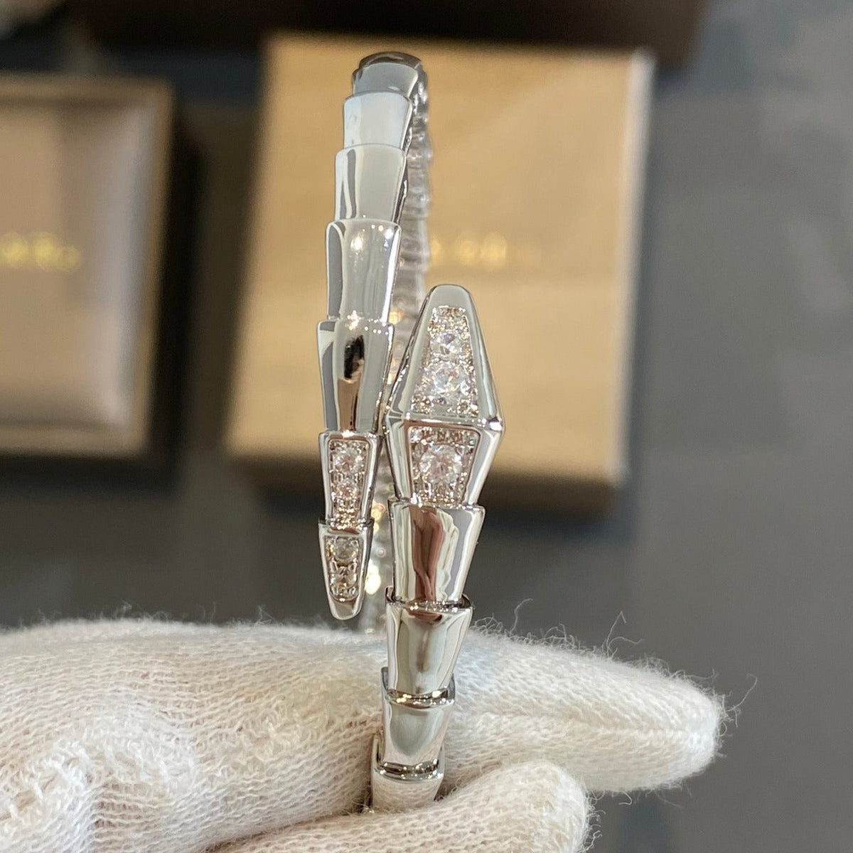 [Stellar Jewelry]SERPENTI BRACELET DIAMONDS SILVER