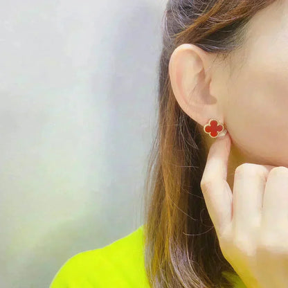 [Stellar Jewelry]CLOVER MEDIUM 1 MOTIFS CARNELIAN  EARRINGS