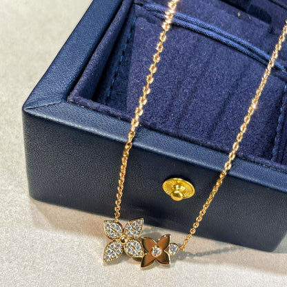 [Stellar Jewelry]STAR BLOSSOM NECKLACE PINK GOLD DIAMONDS