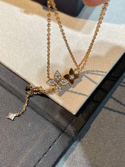 [Stellar Jewelry]STAR BLOSSOM NECKLACE PINK GOLD DIAMONDS
