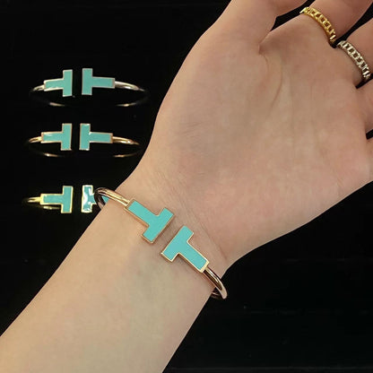 [Stellar jewels]T WIDE TURQUOISE OPEN BRACELET