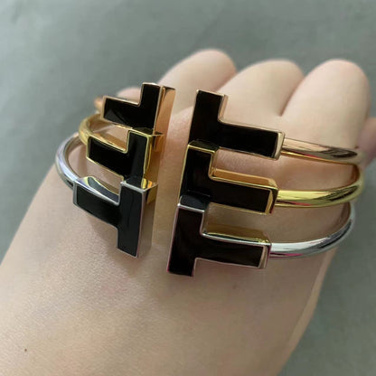 [Stellar jewels]T WIDE ONYX OPEN BRACELET