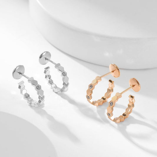 [Stellar Jewelry]BEE LOVE DIAMOND HOOP EARRINGS
