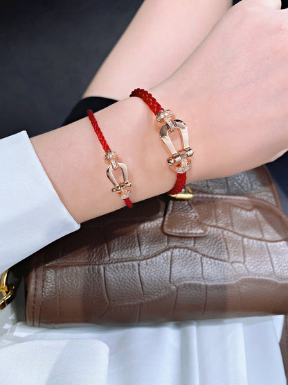 [Stellar Jewelry]FORCE 10 HALF DIAMOND PINK GOLD RED CORDERI LARGE AND MEDIUM MODEL