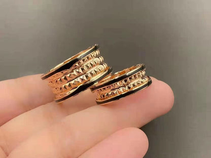 [Stellar Jewelry]ZERO 1 ROCK BLACK CERAMIC PINK GOLD LARGE MODEL