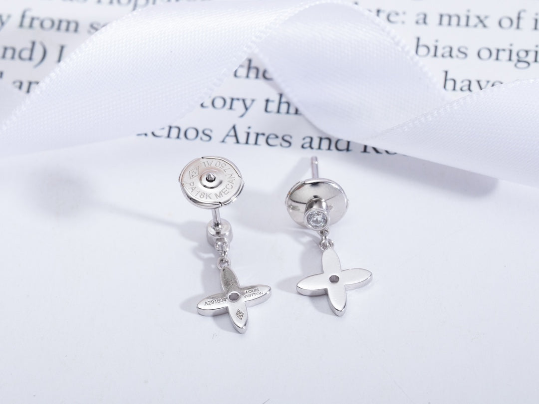 [Stellar Jewelry]VIDYLLE SILVER DIAMOND MINI DROP EARRINGS
