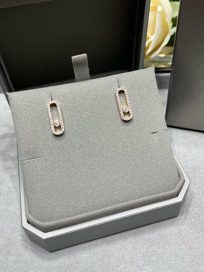 [Stellar Jewelry]MOVE UNO STUD DIAMOND PAVED EARRINGS