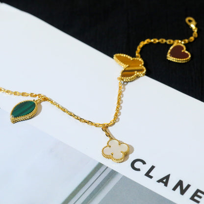 [Stellar Jewelry]LUCKY SPRING 5 MOTIF GOLD BRACELET