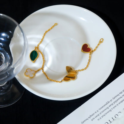 [Stellar Jewelry]LUCKY SPRING 5 MOTIF GOLD BRACELET