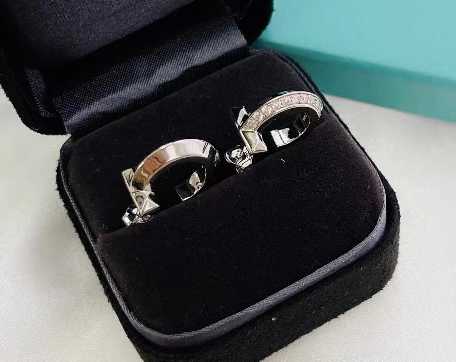 [Stellar jewels]T1 HOOP DIAMOND EARRINGS