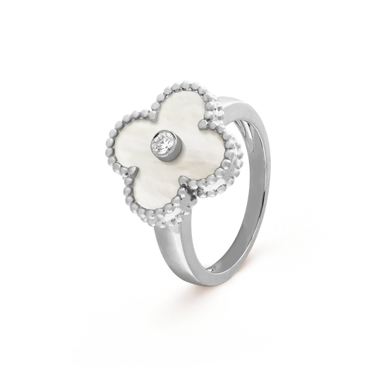 [Stellar Jewelry]CLOVER SILVER MOP DIAMOND RING