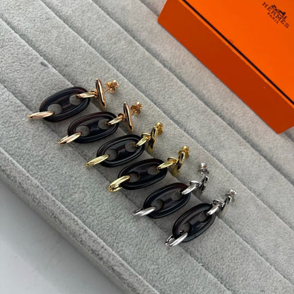 [Stellar Jewelry]BROWN PIG NOSE EARRINGS